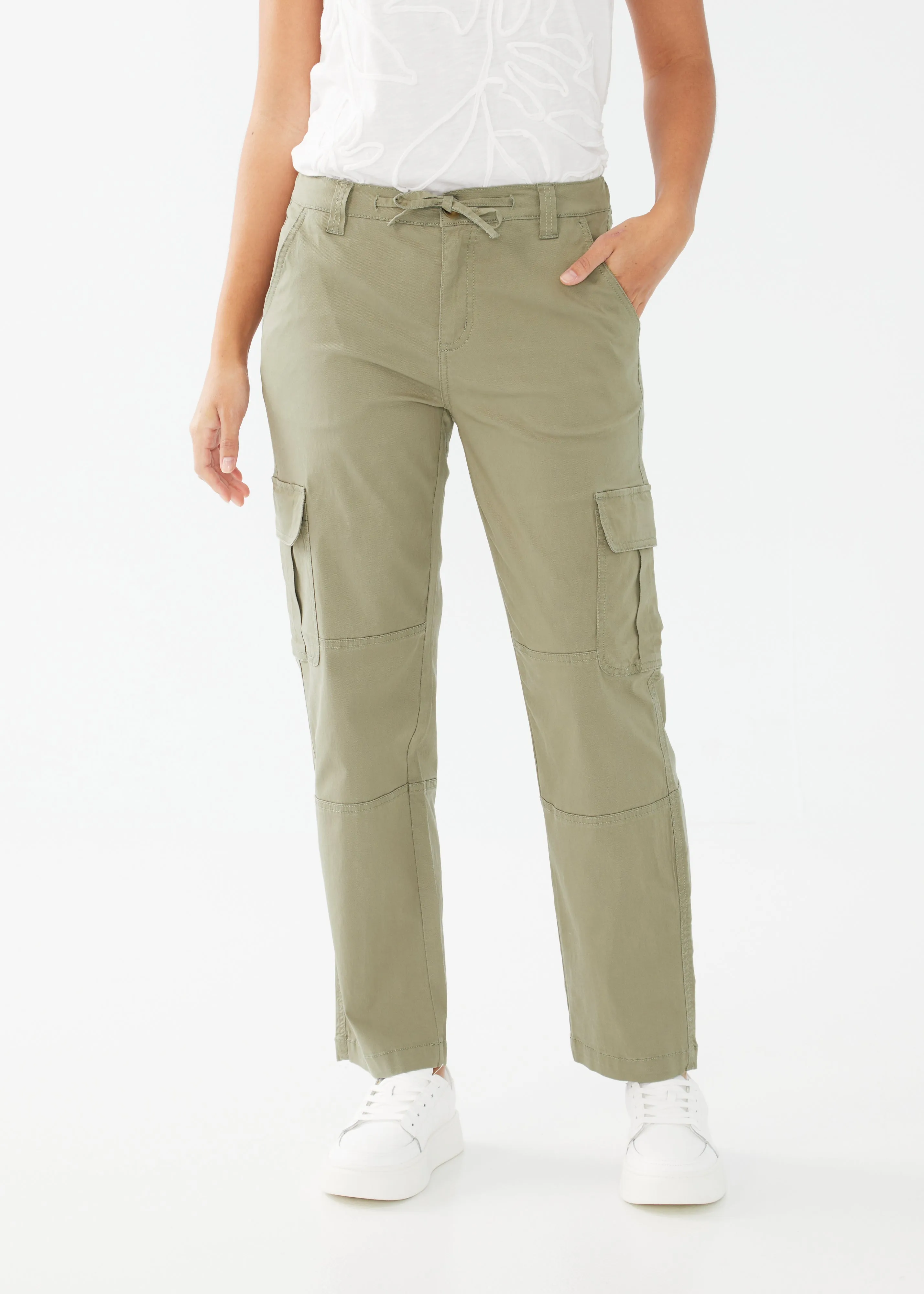 Pull-On Cargo Wide Ankle Tencel Pants