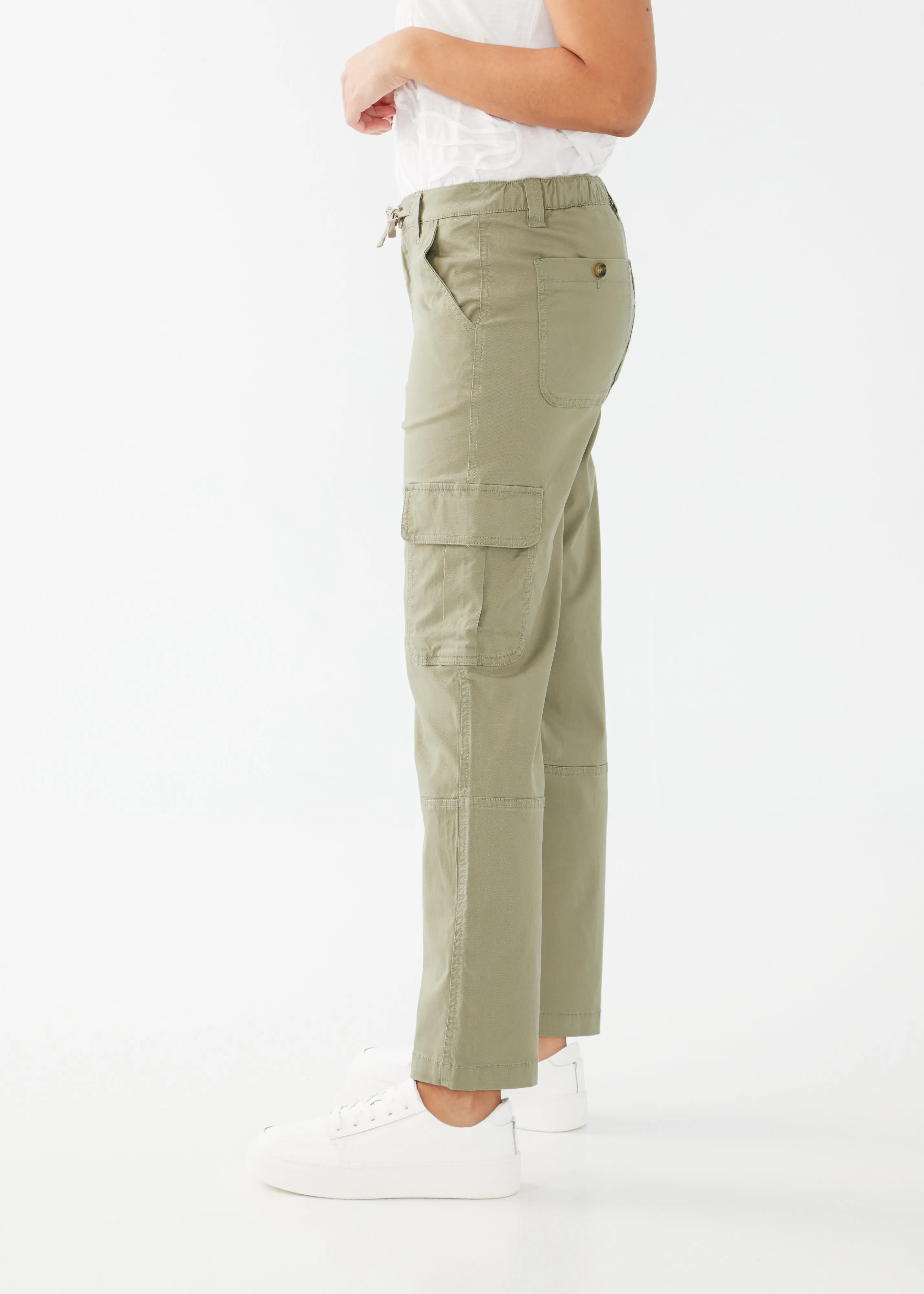 Pull-On Cargo Wide Ankle Tencel Pants