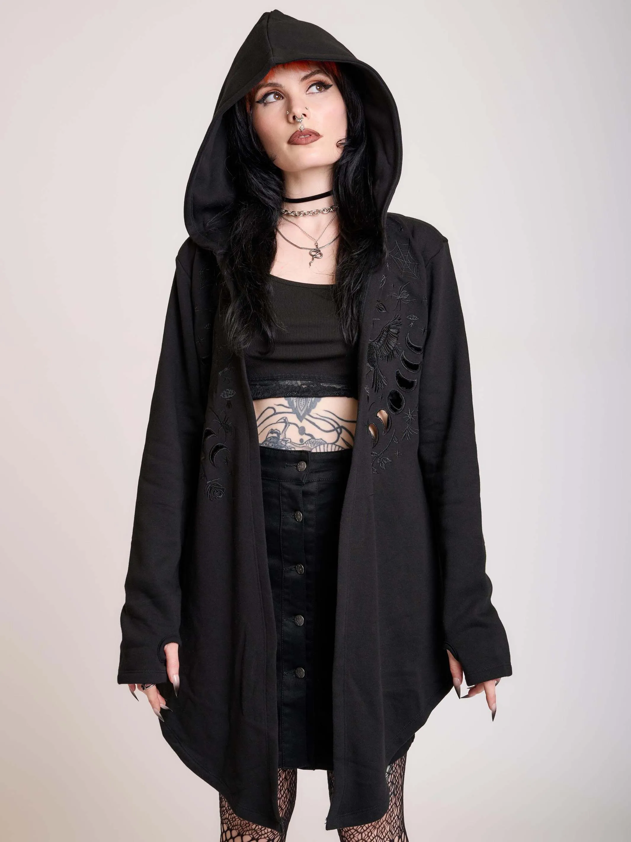 Raven Embroidered Cloak