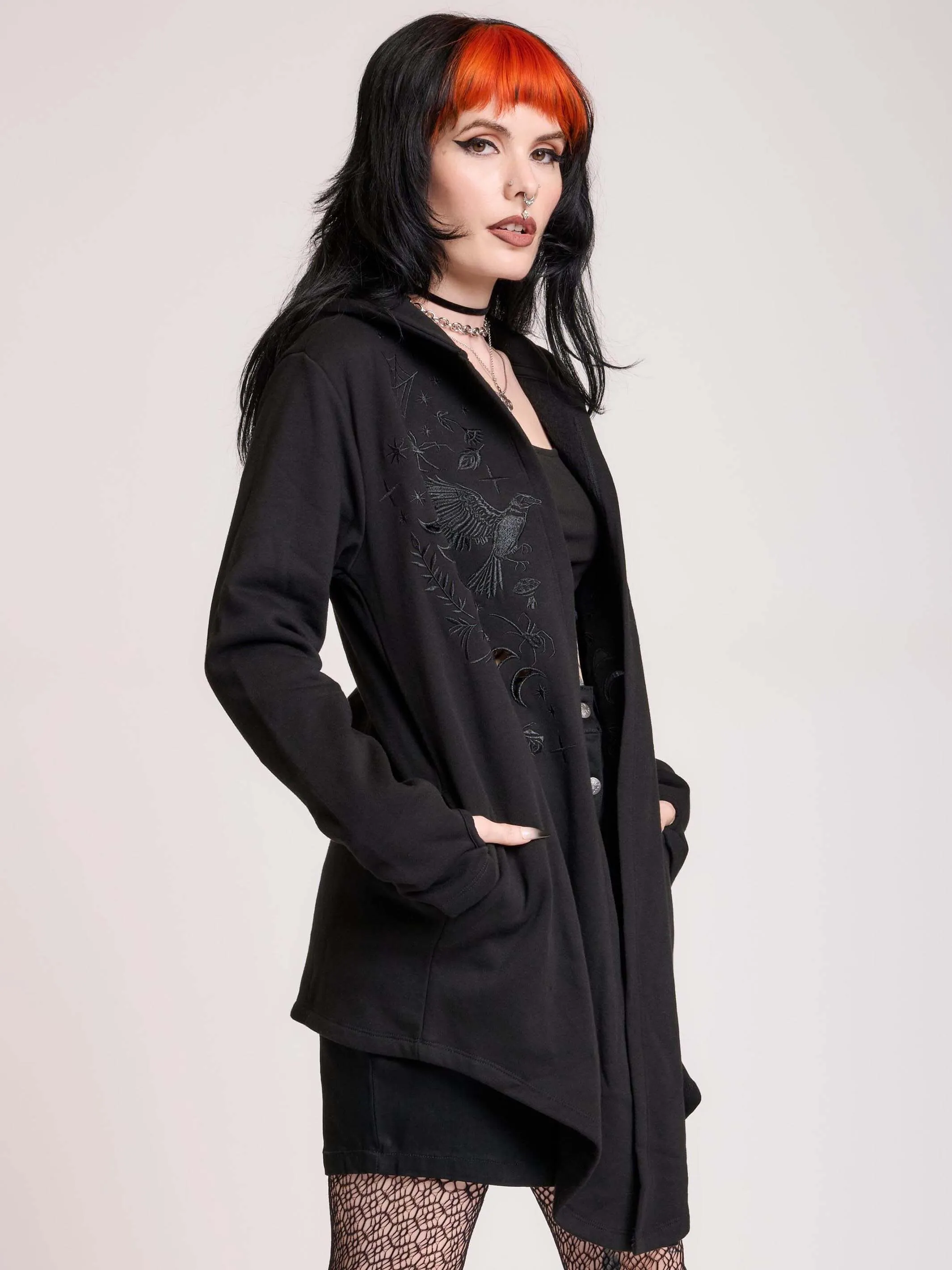 Raven Embroidered Cloak