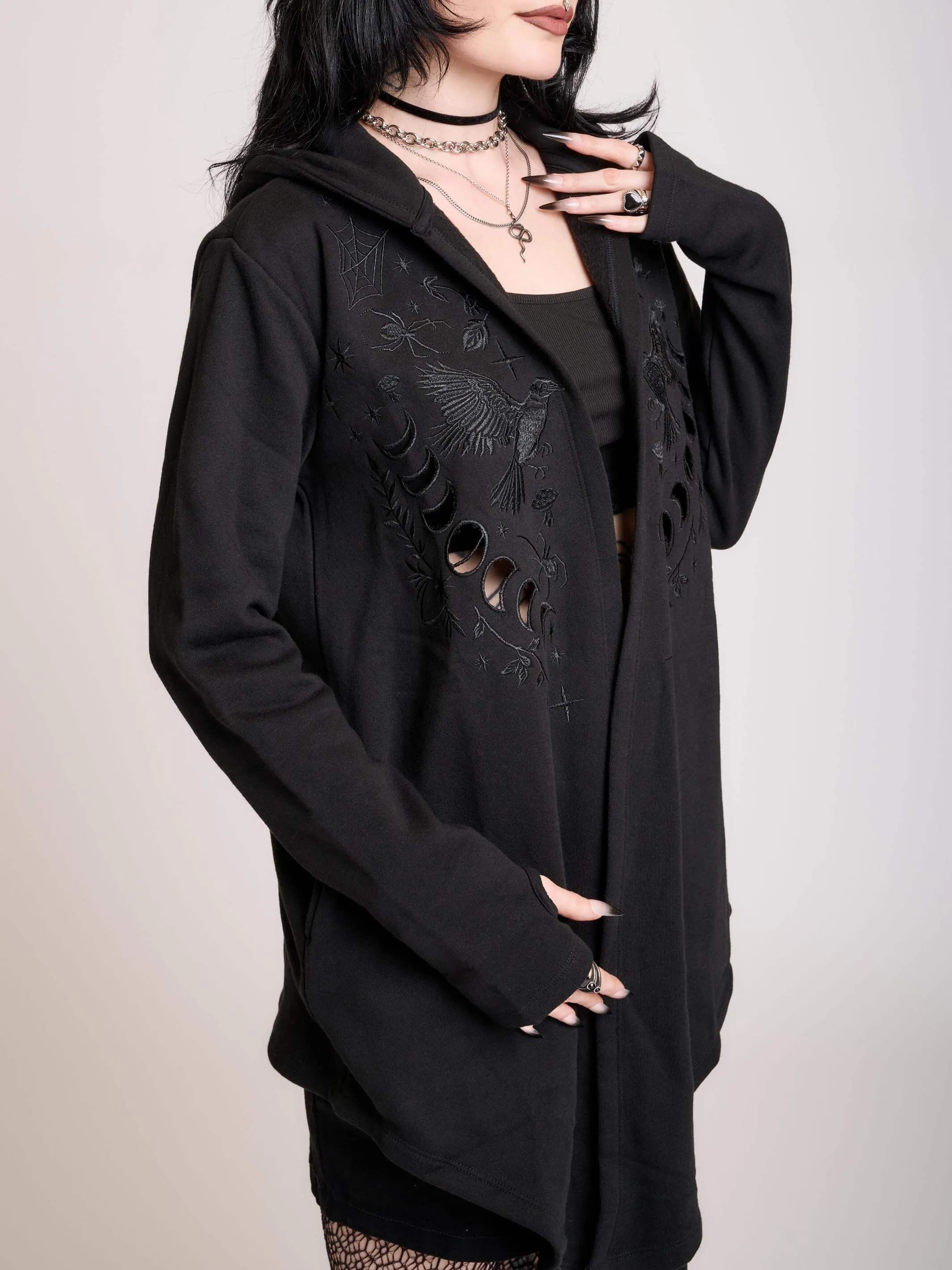 Raven Embroidered Cloak