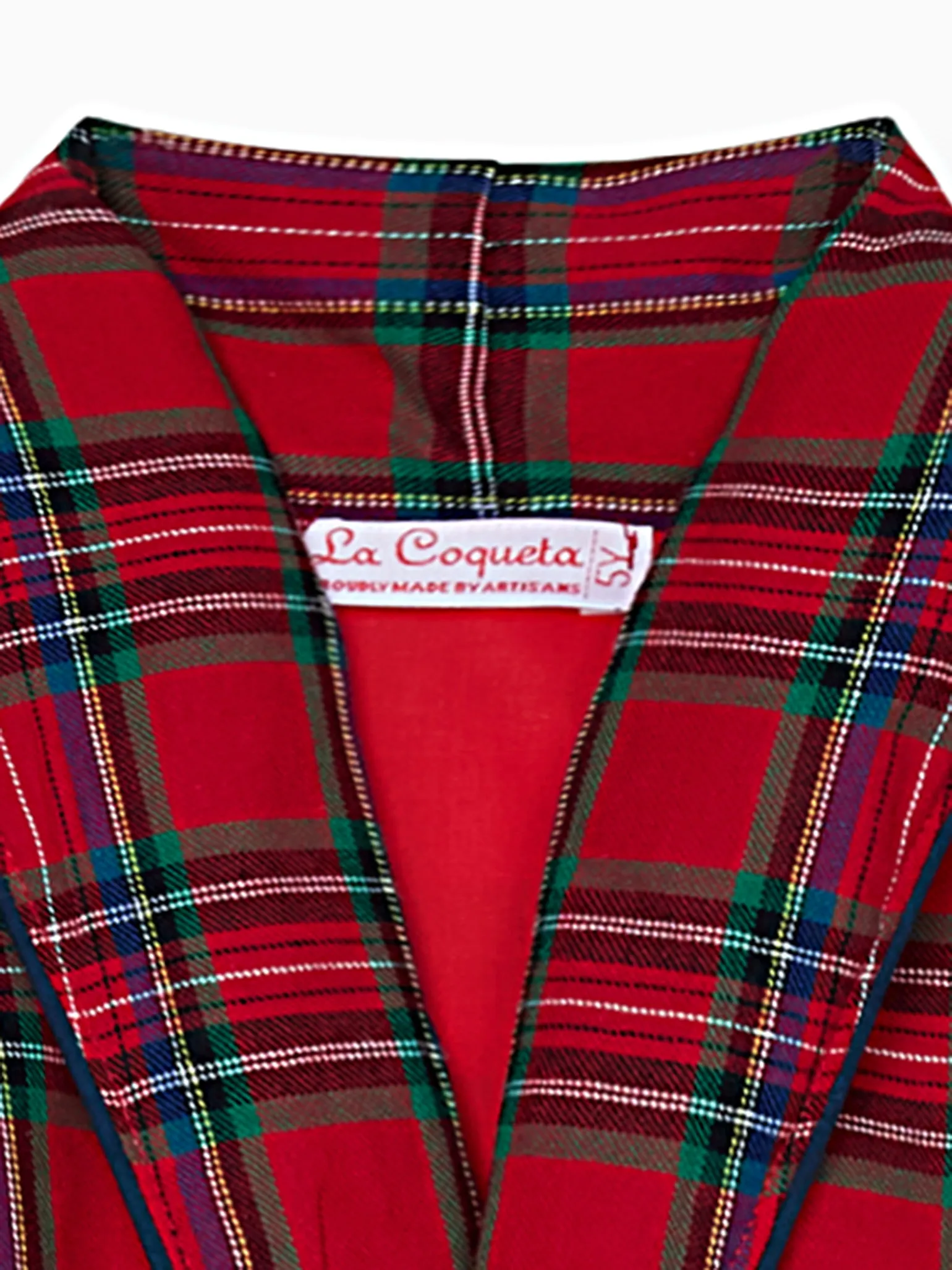 Red Tartan Justino Navidad Kids Robe