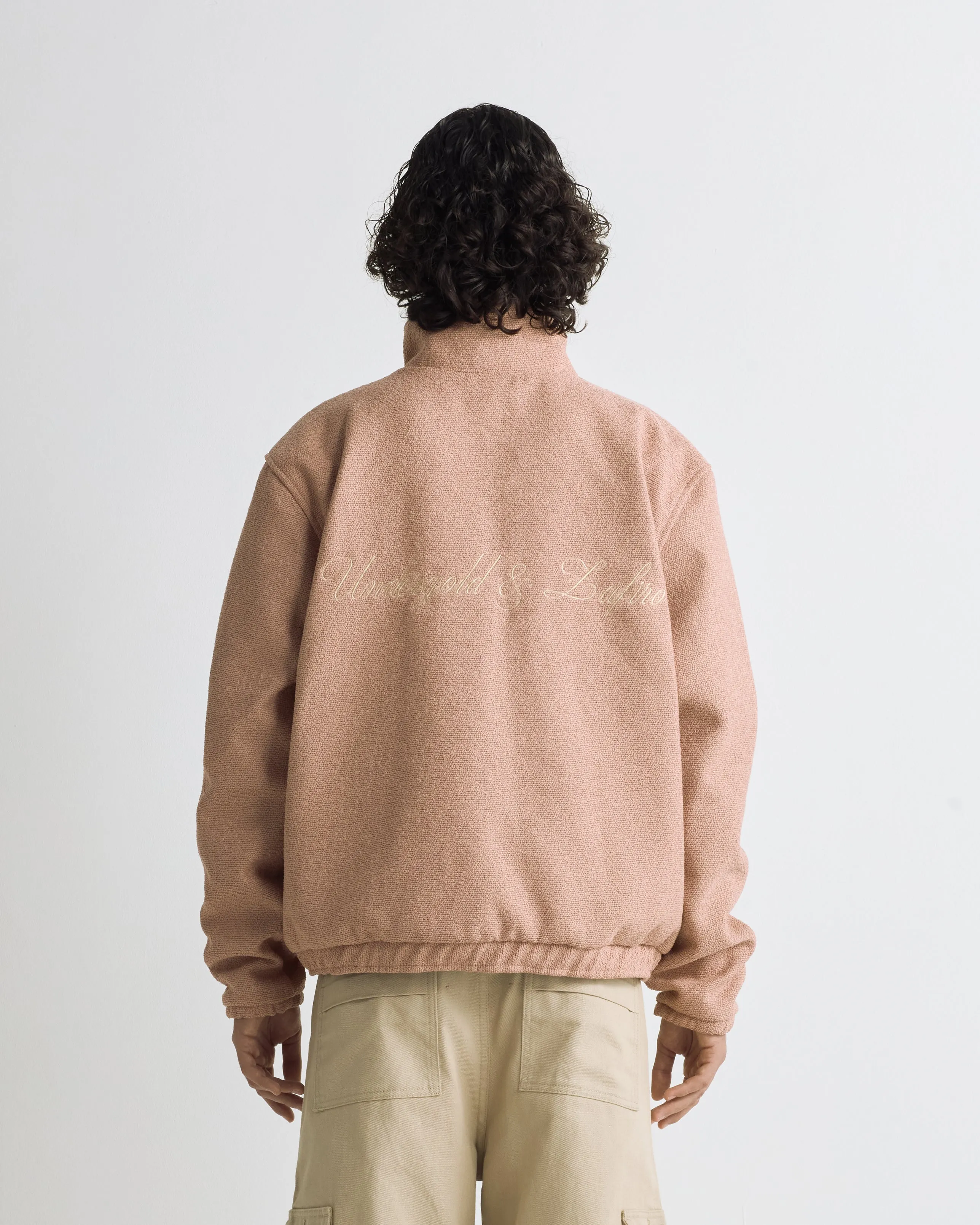 Riviera Embroidered Zip-Up Jacket Salmon