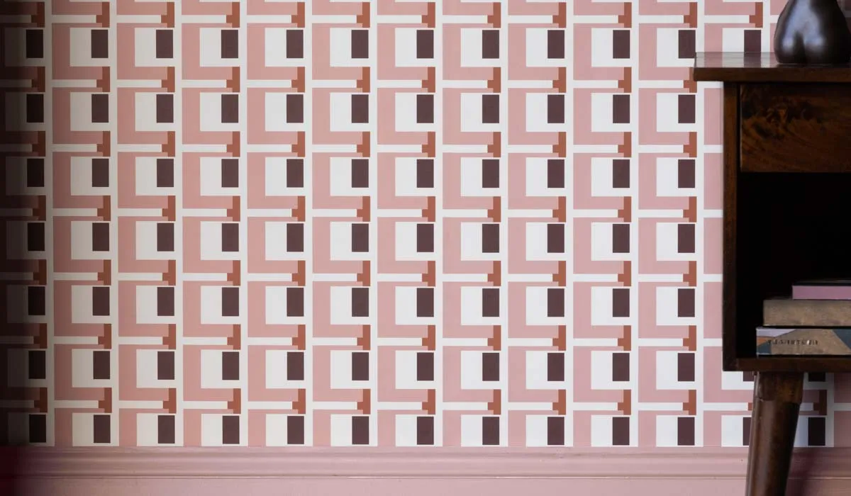 Rockett St George Electric Geometric Peach Wallpaper