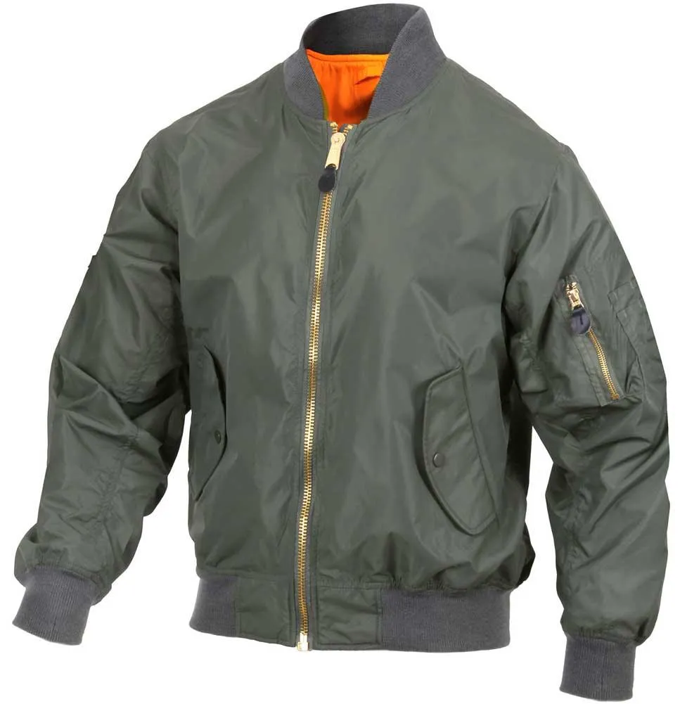 Rothco Mens Lightweight MA-1 Nylon Flight Jacket