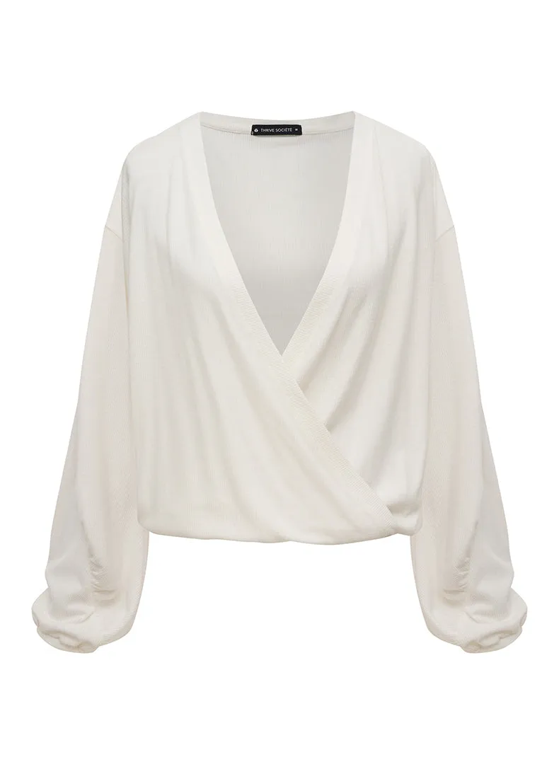 Ruched Surplice Pullover - FINAL SALE