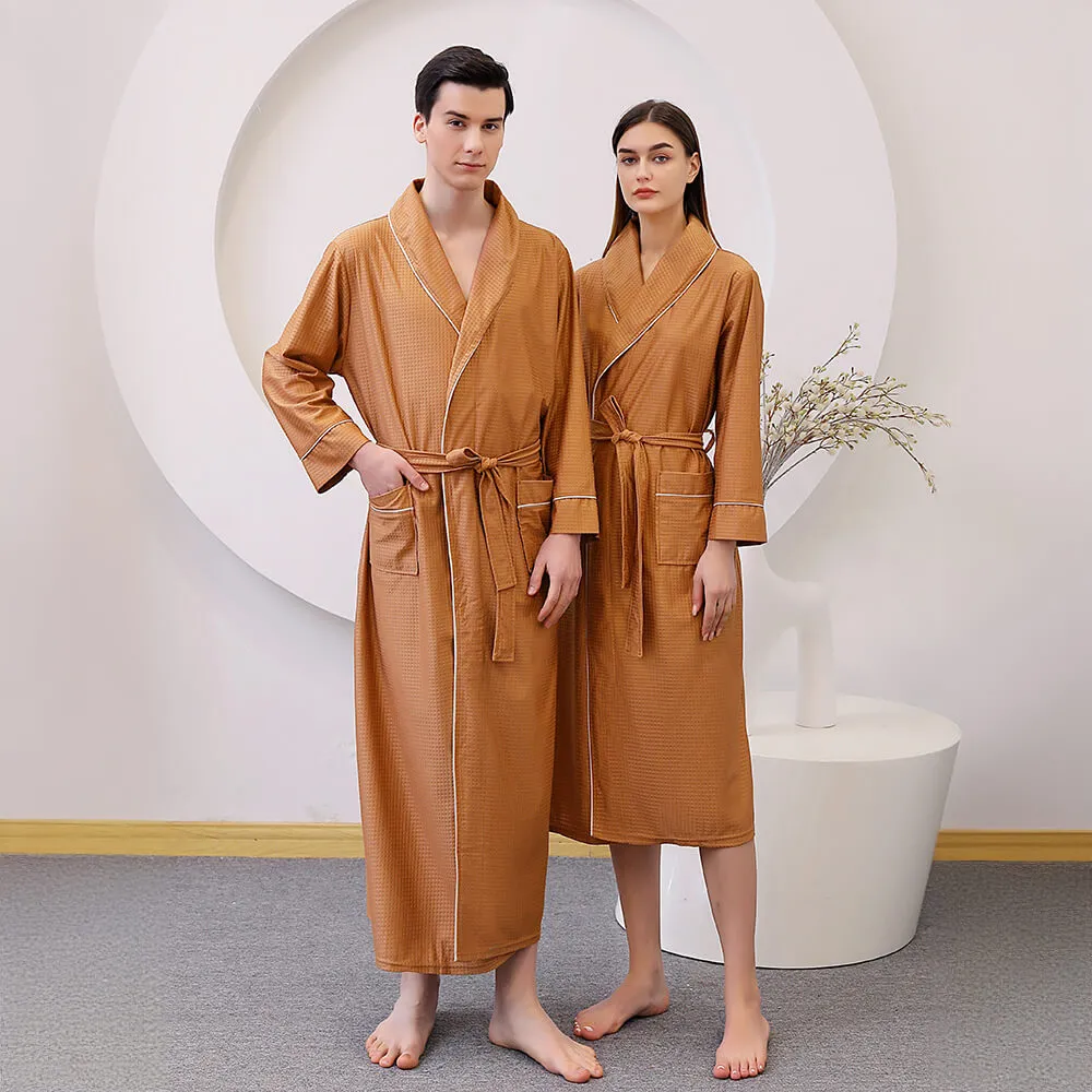 Satin Skin-Friendly Quick-Dry Long Couple's Bath Robe