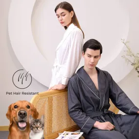 Satin Skin-Friendly Quick-Dry Long Couple's Bath Robe