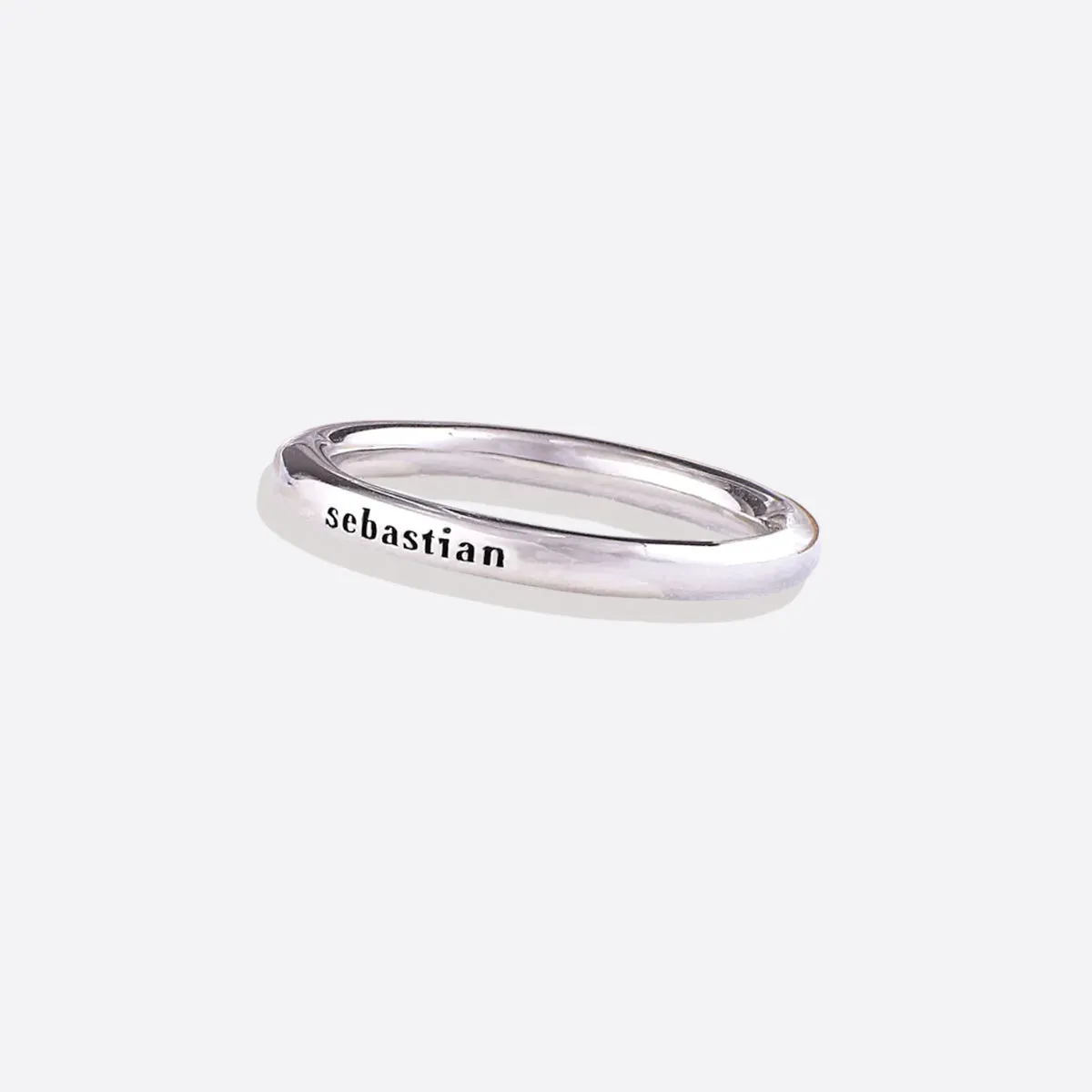 Sterling Silver Stamped Stackable Name Ring