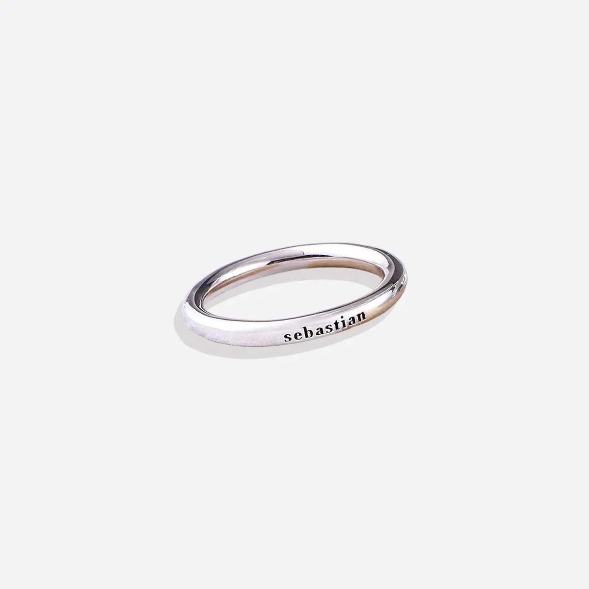 Sterling Silver Stamped Stackable Name Ring