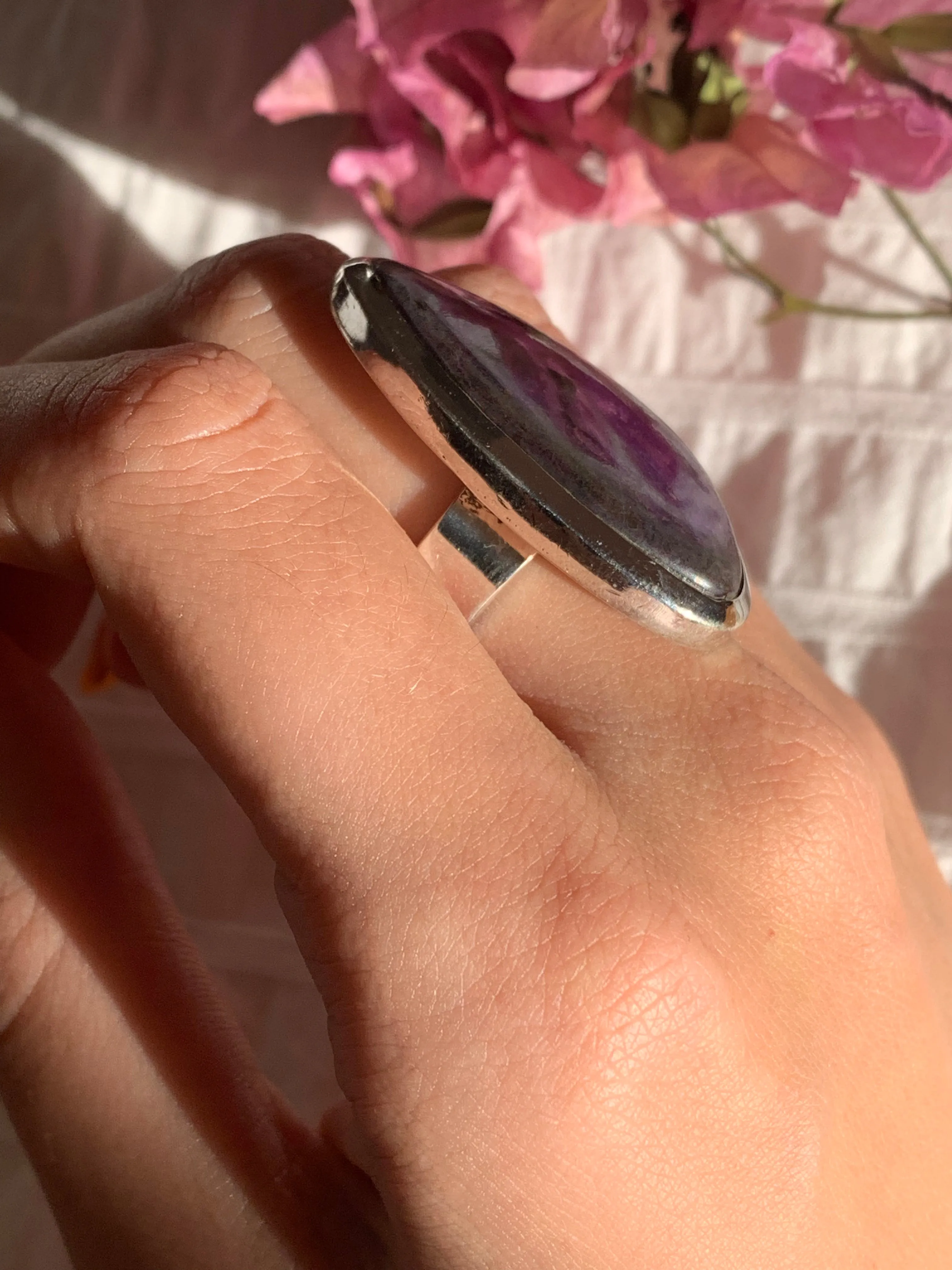 Sugilite Naevia Ring - Large Freeform (US 7)