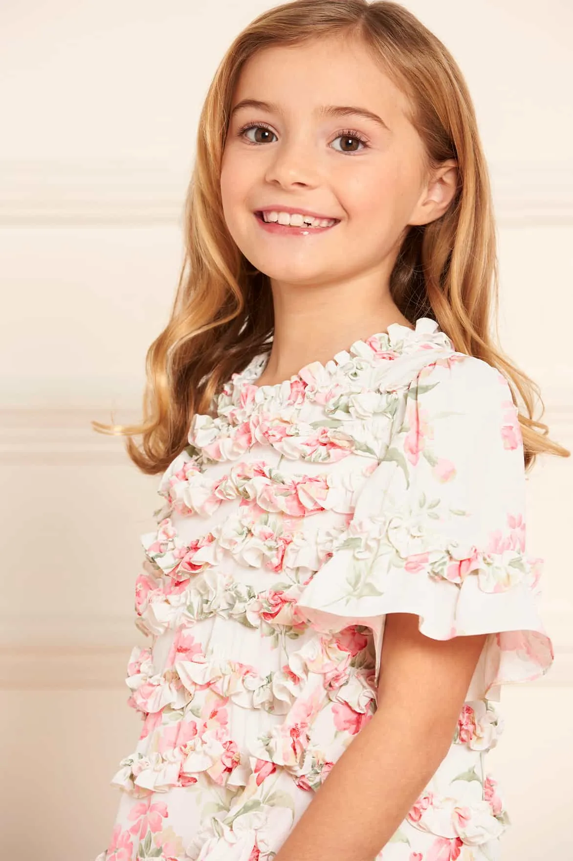 Summer Posy Crepe Short Sleeve Kids Dress