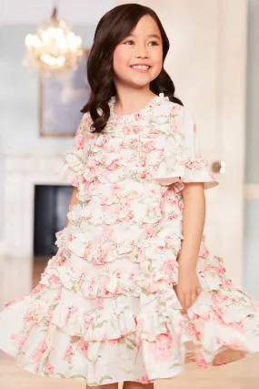 Summer Posy Crepe Short Sleeve Kids Dress