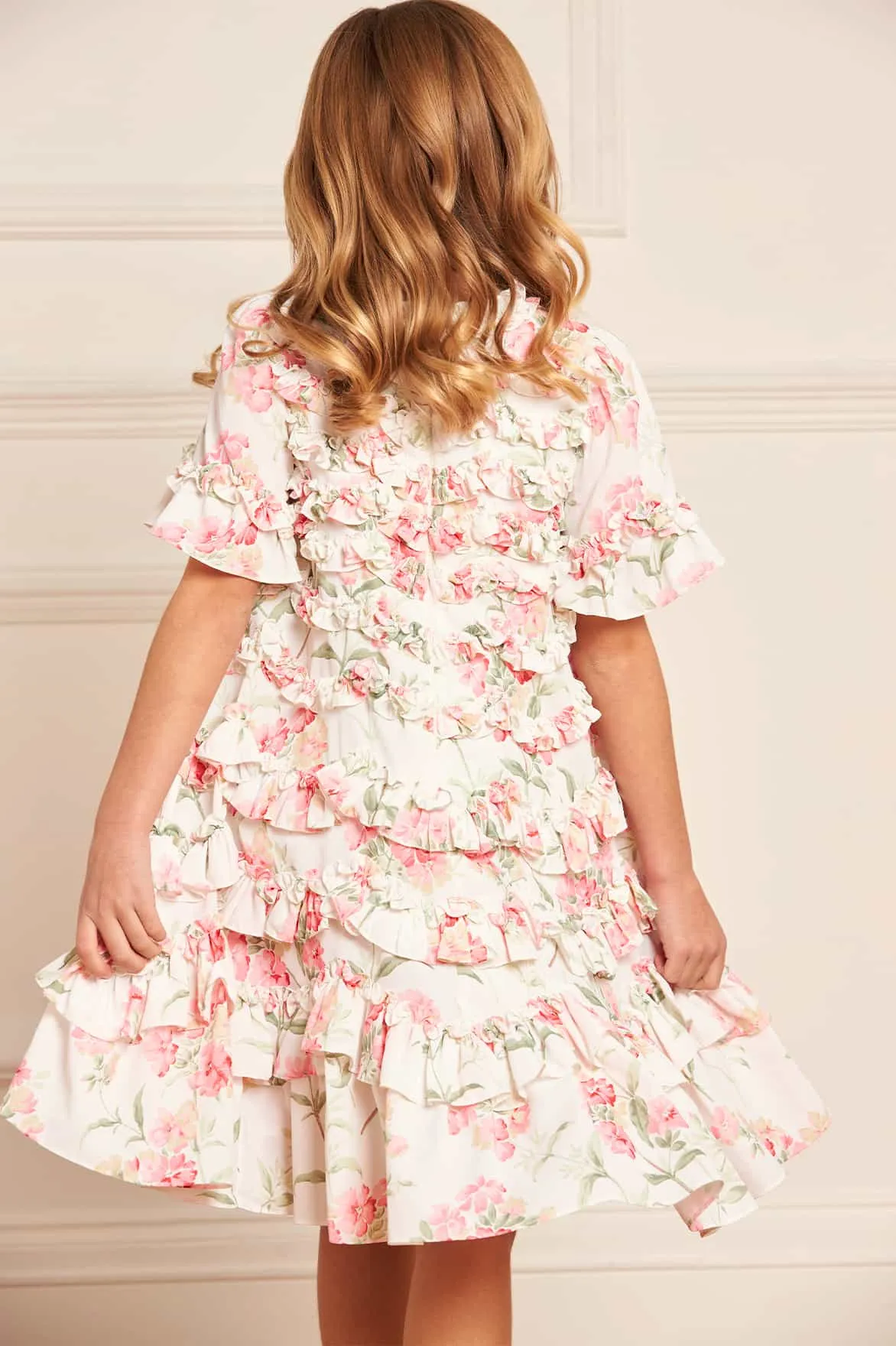 Summer Posy Crepe Short Sleeve Kids Dress