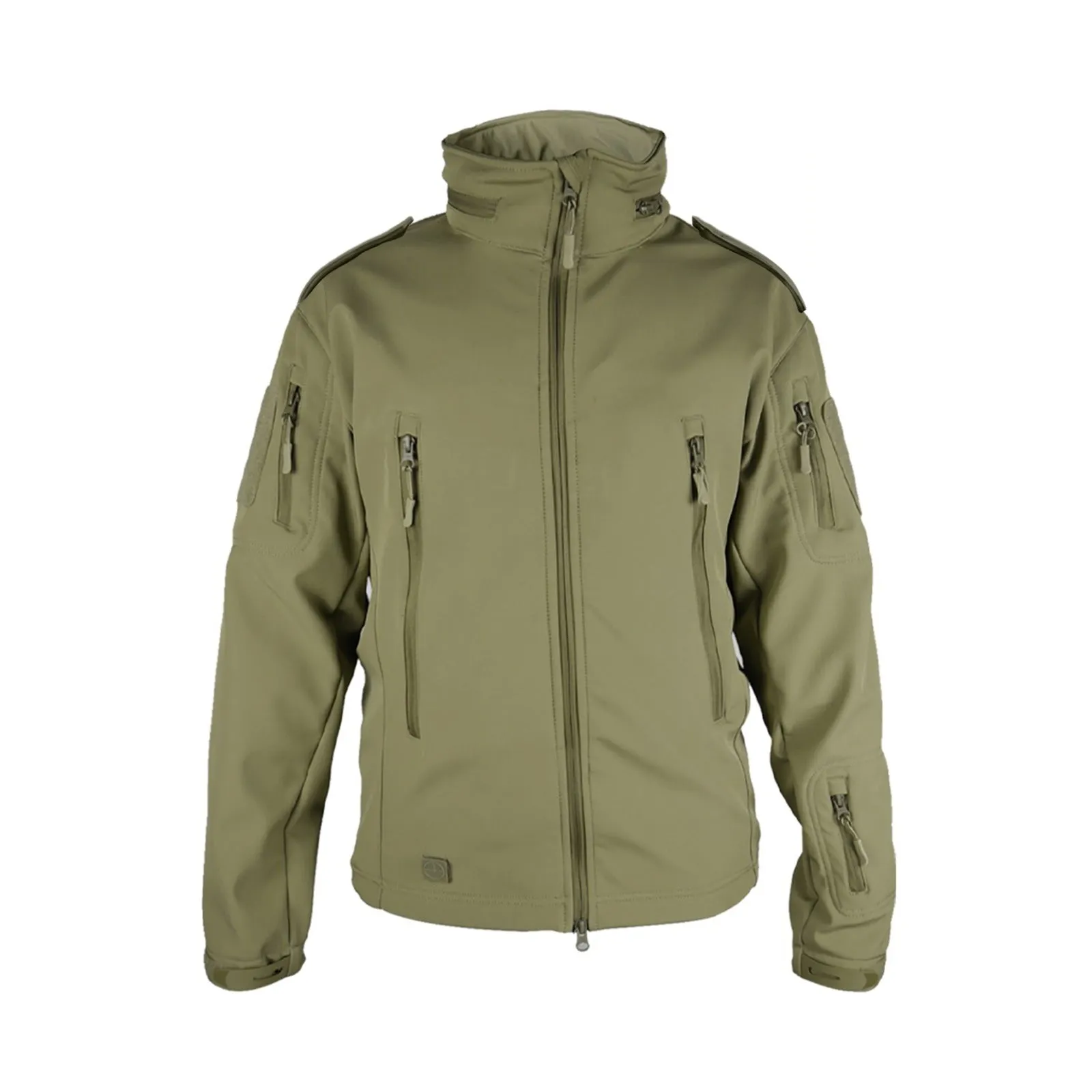 Tactical Softshell Police Jacket with Shoulder Flaps - Khaki