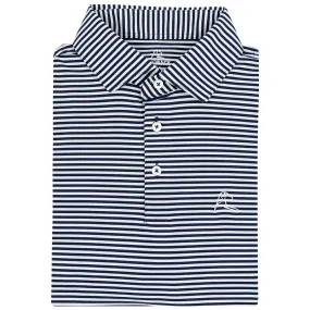 The Birdie Stripe | Performance Polo | The Birdie Stripe - Fleet Navy/White