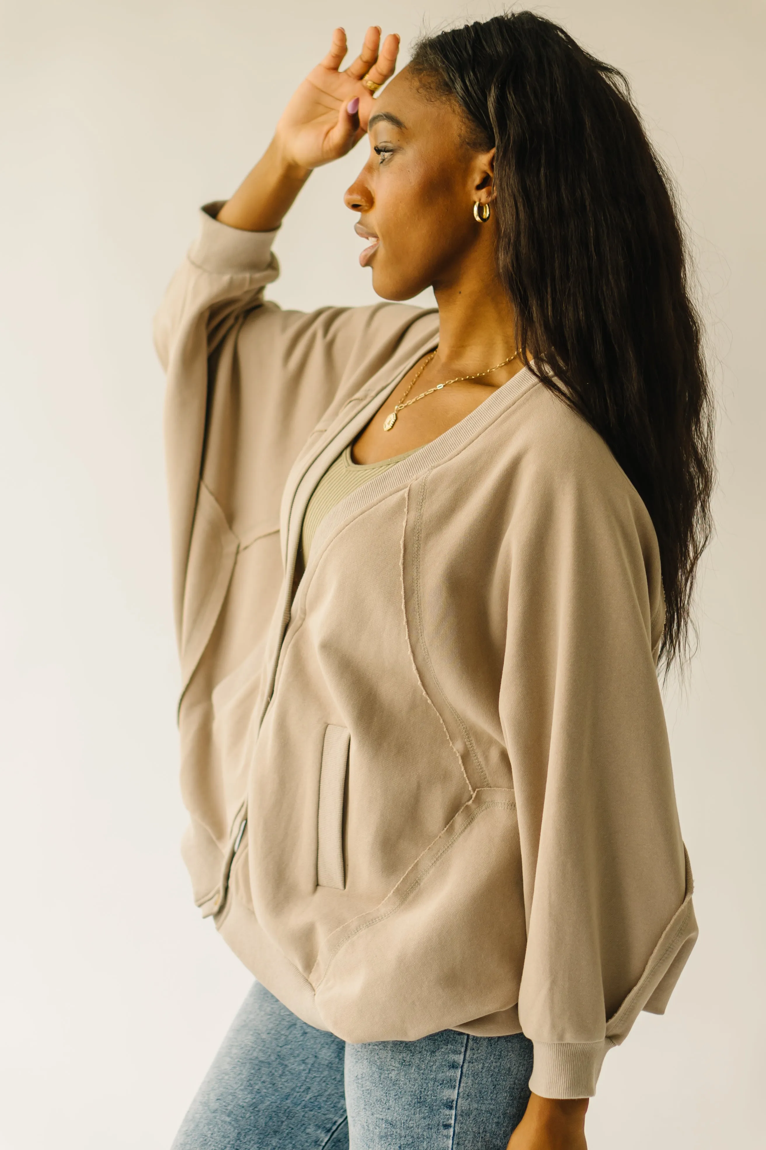 The Whitaker Button Detail Cardigan in Natural