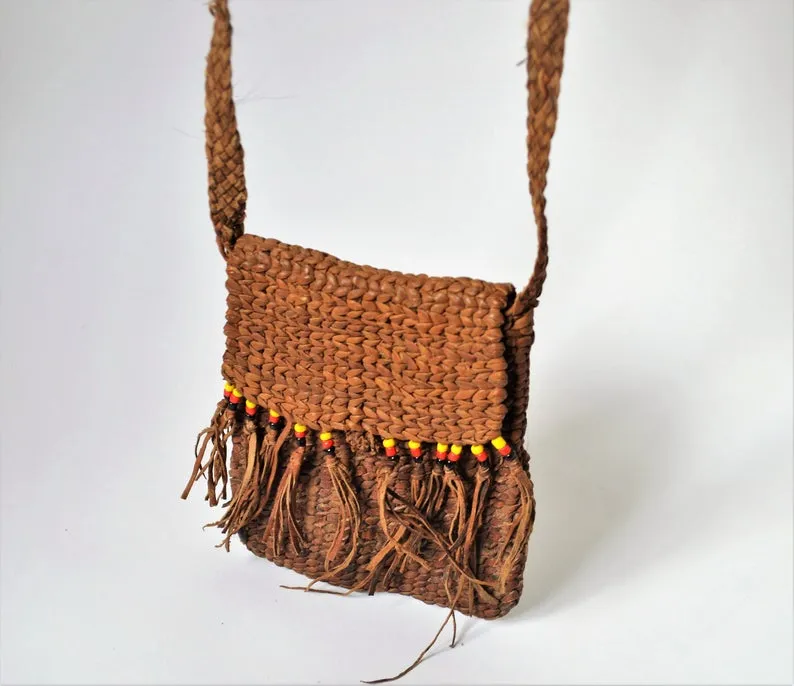 Tribal leather bag handmade in Shalateen Egypt