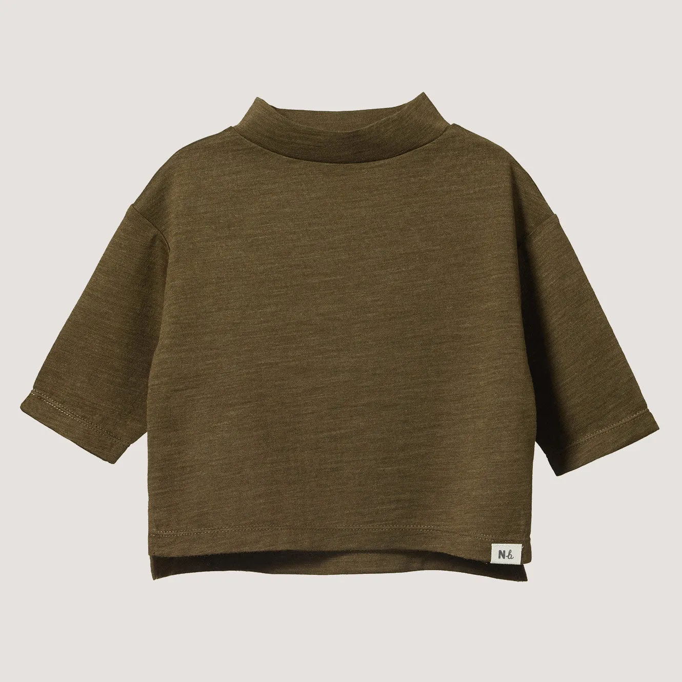 Turtleneck Longsleeve Top - 100% Organic Merino - Herb (5-6y) *Last One!