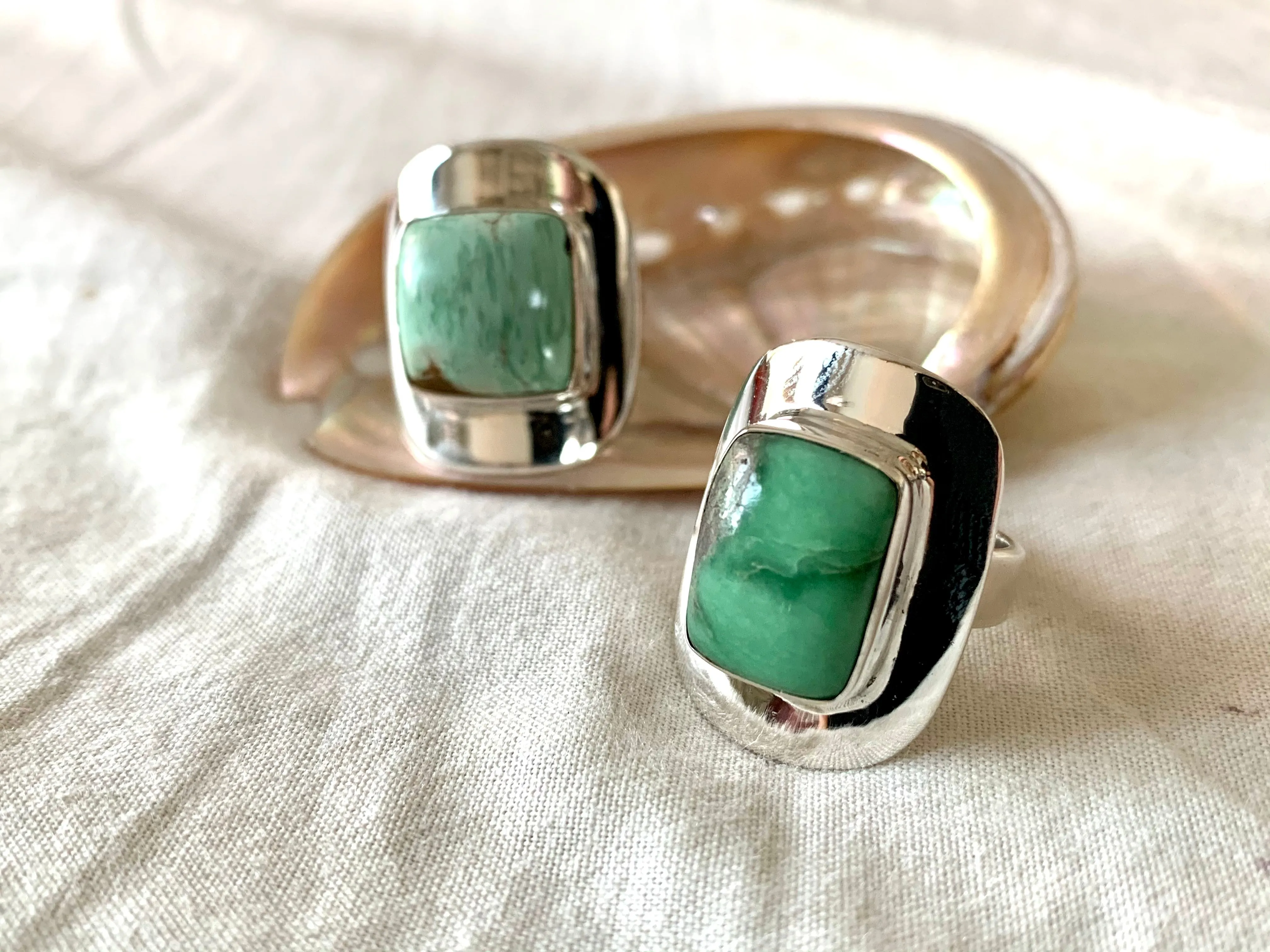 Variscite Medea Rings - Square - US 7