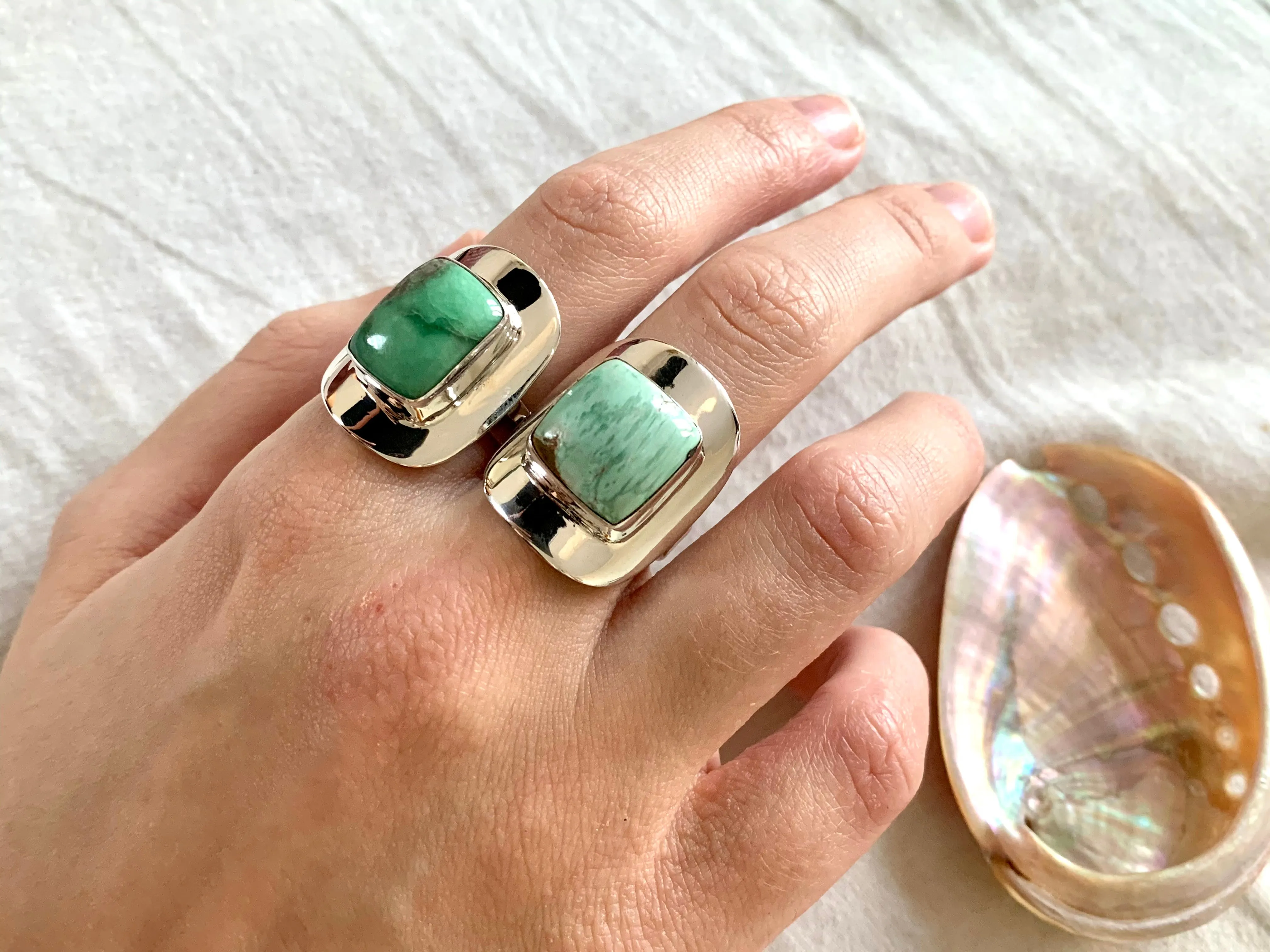 Variscite Medea Rings - Square - US 7