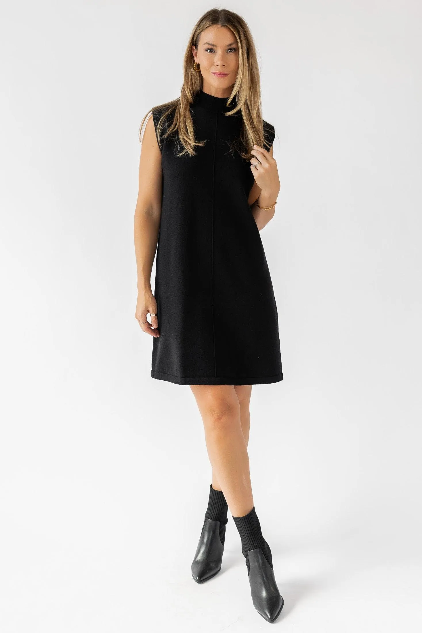 Verona Black Knit Mini Dress