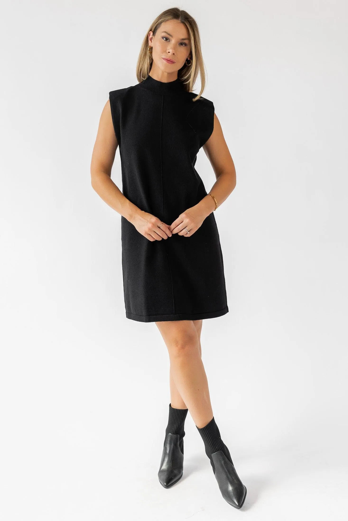 Verona Black Knit Mini Dress