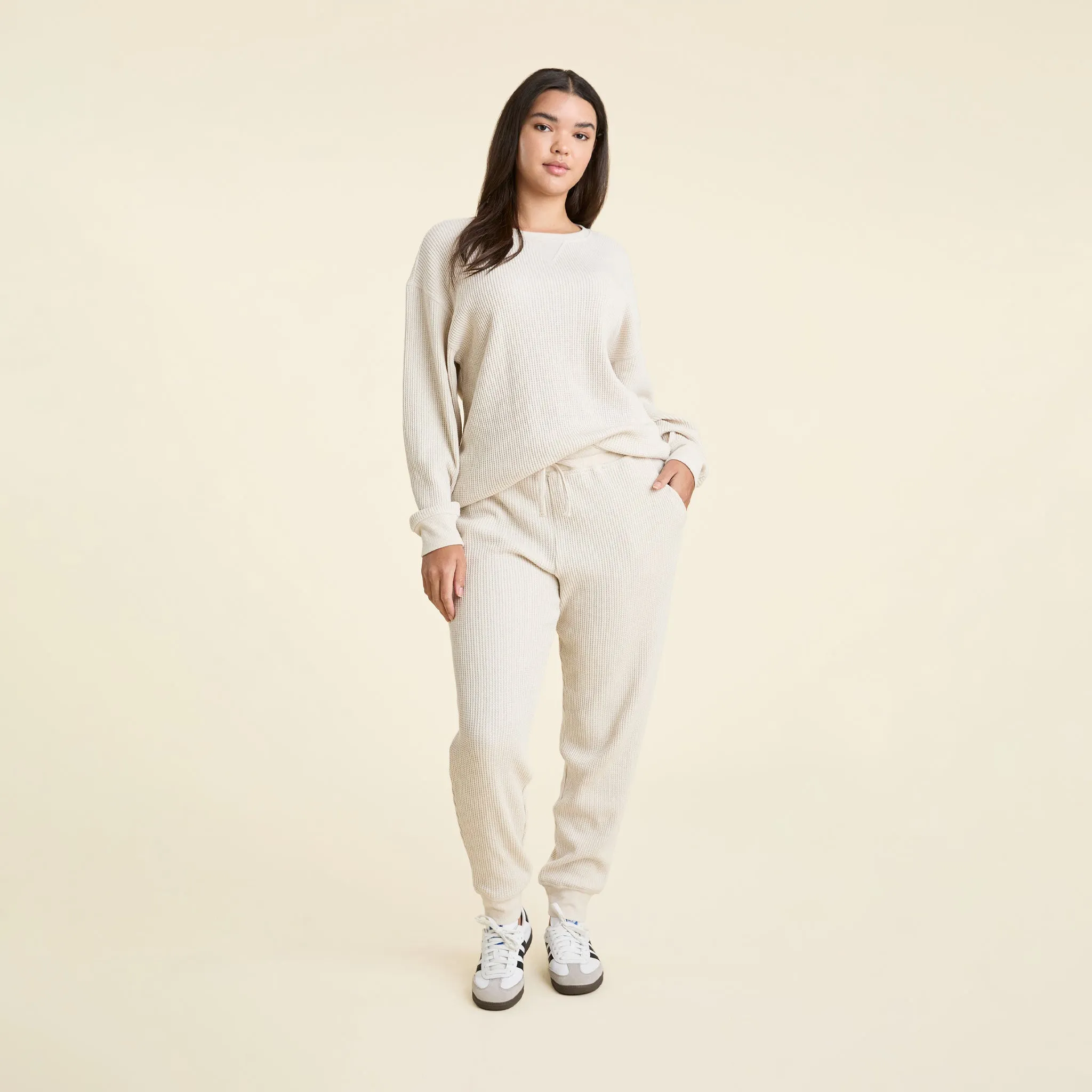 Waffle Jogger | Heather Bone