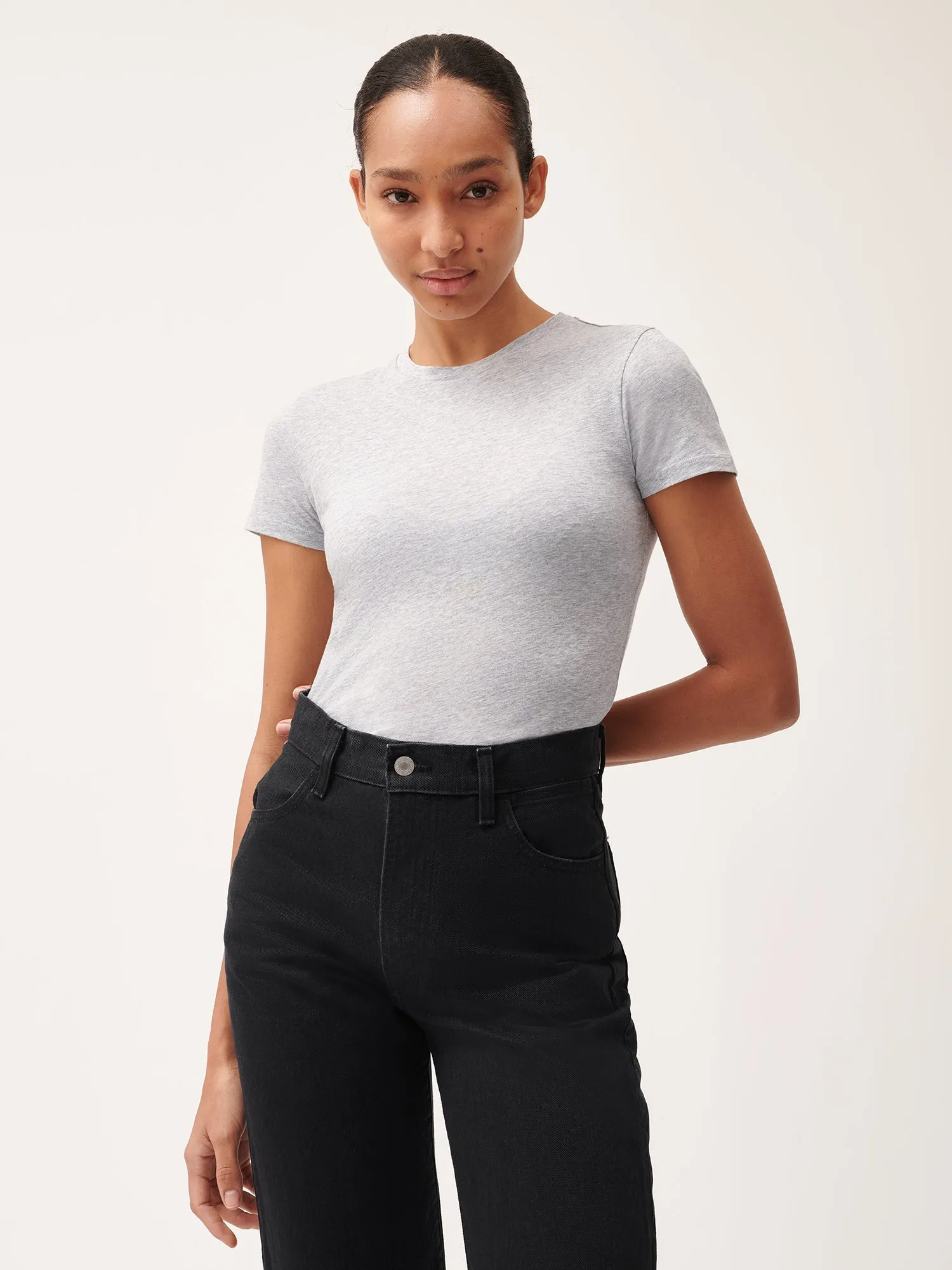 Women's 365 Cotton-Stretch T-shirt—grey-marl