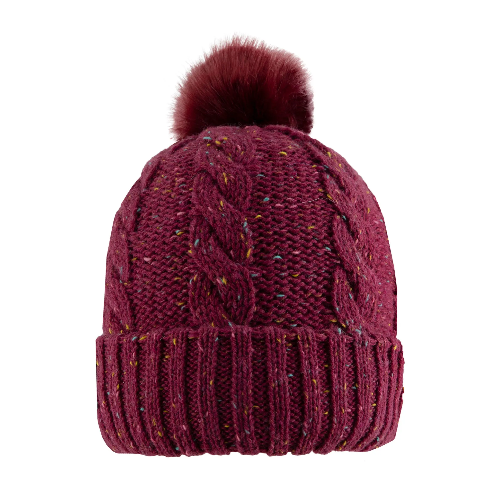 Women's Cable Knit Bobble Hat