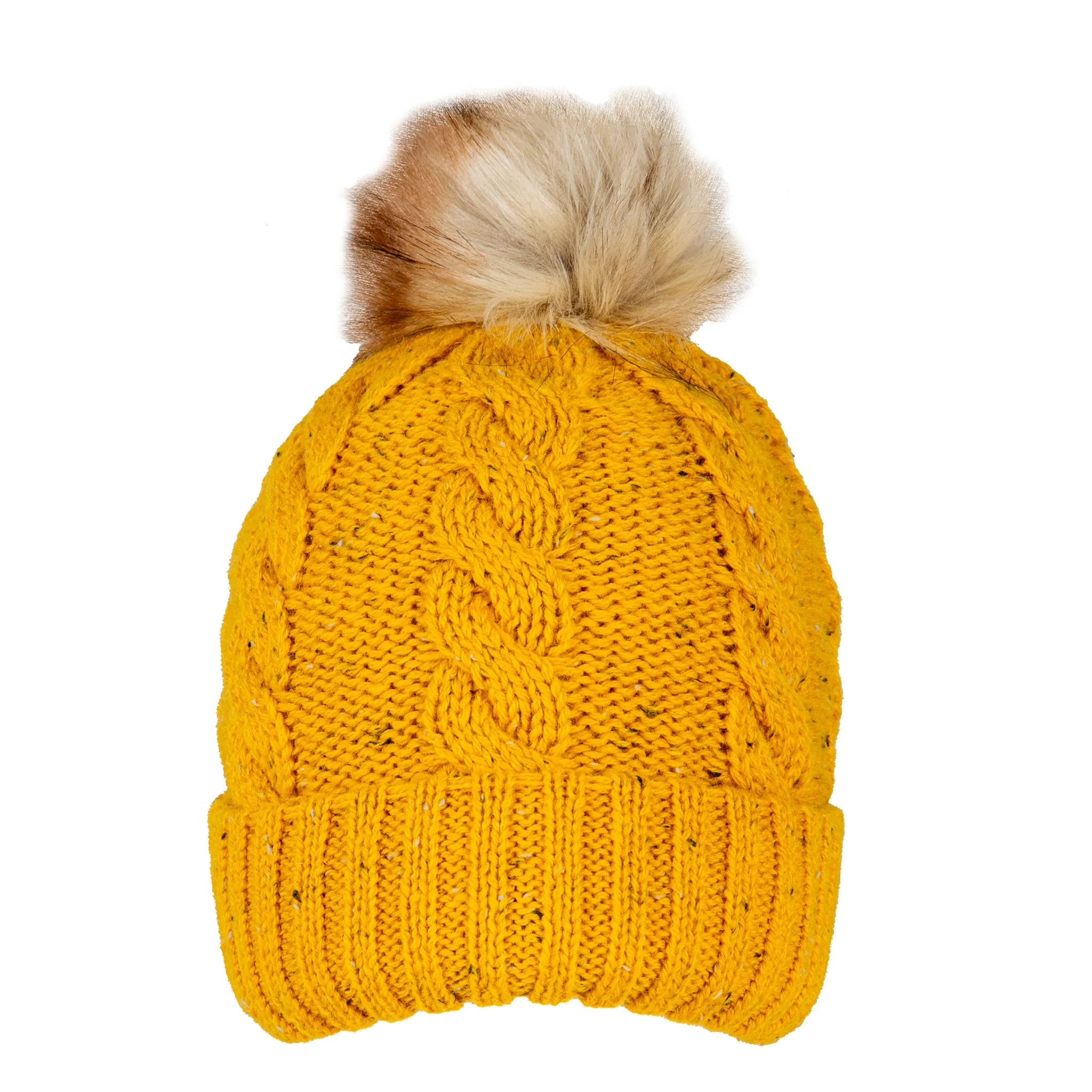 Women's Cable Knit Bobble Hat