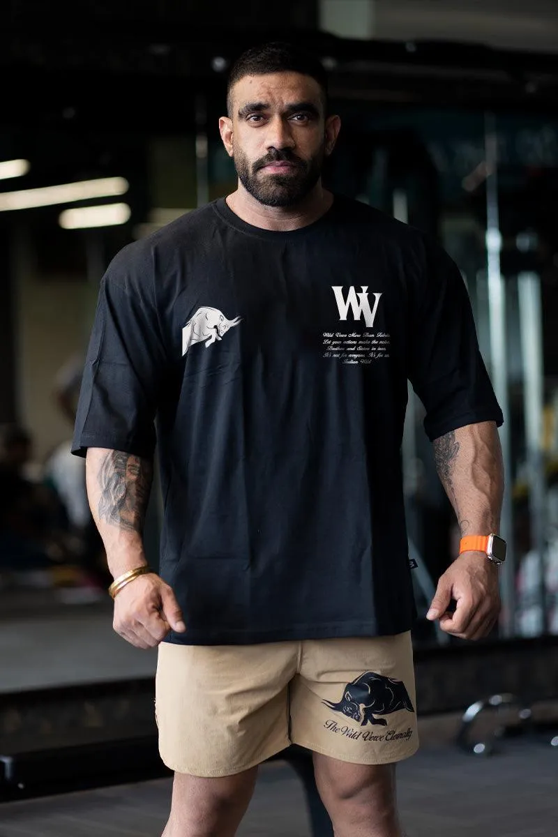 WV STAND UP "PREMIUM VINTAGE" Oversized T-shirt (BLACK)