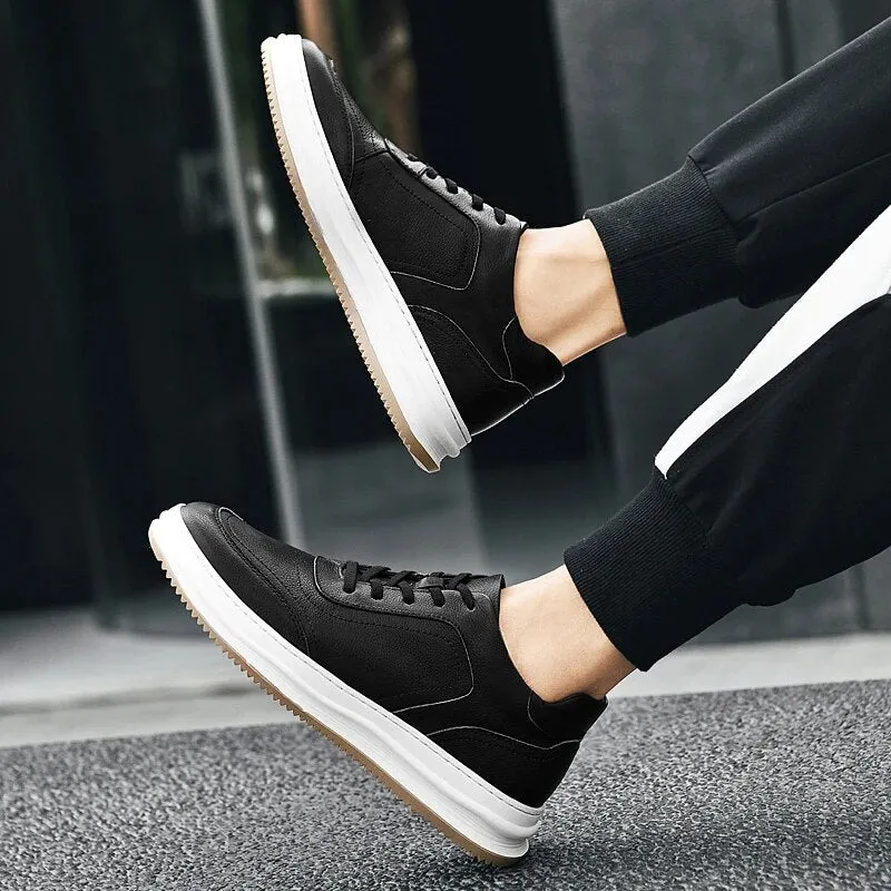 Xituodai  New Cow Leather Men Casual Shoes Fashion Sneakers Men Shoes Genuine Leather White Shoes