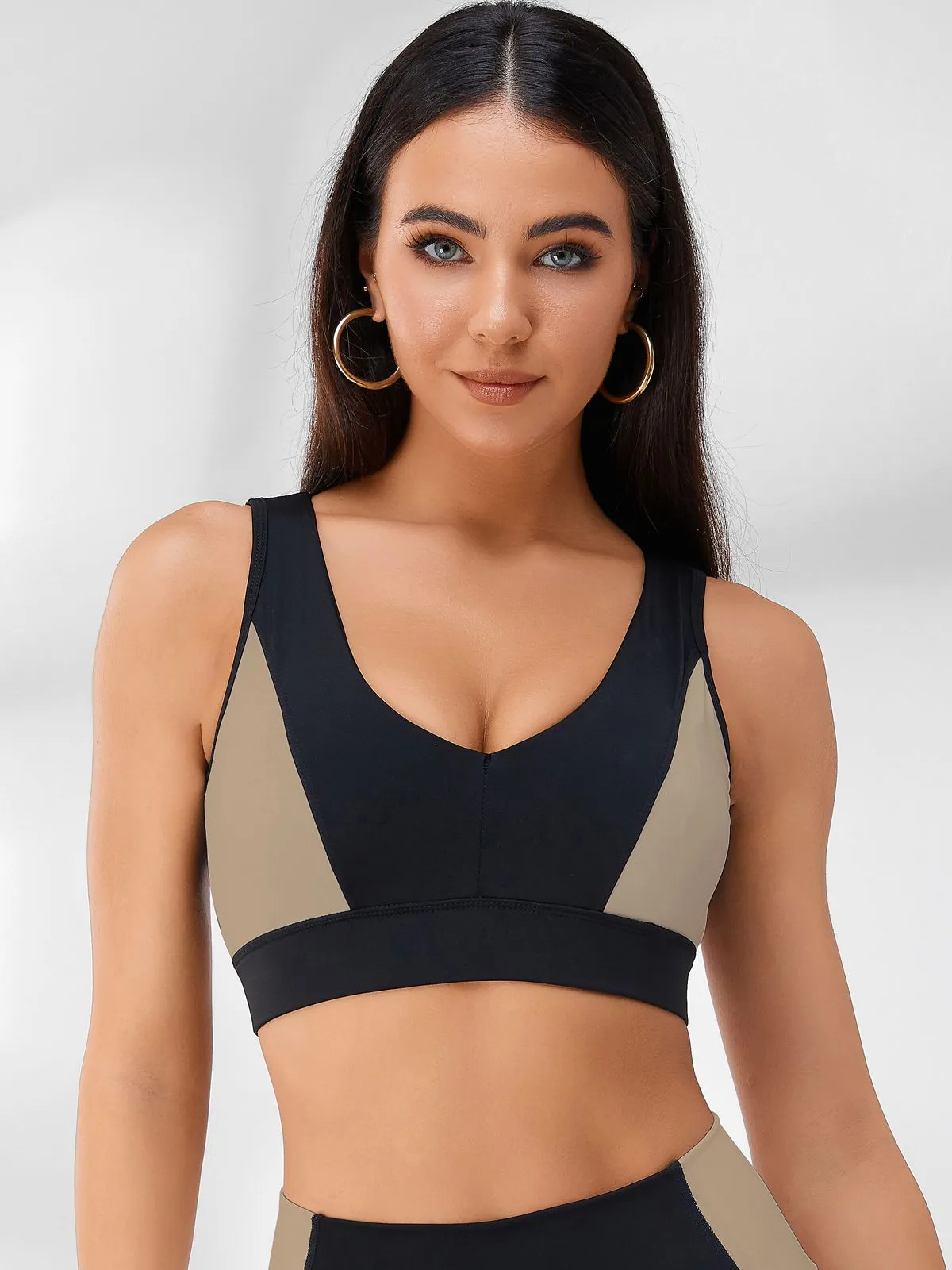 ZASUWA Female Contrast Color Backless Sports Bras